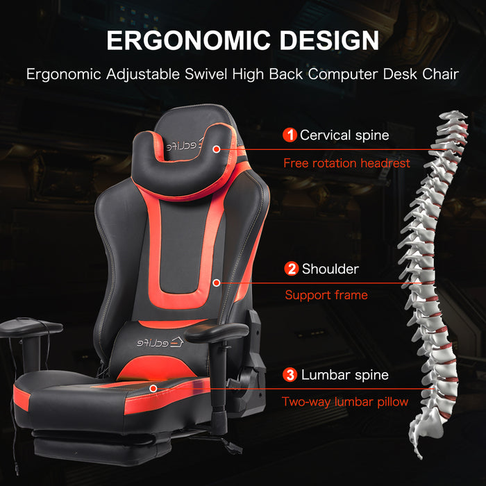 Gaming Chair with Lumbar Support for Adult Ergonomic High Back Video Game Chair Heavy Duty Computer Swivel Chairs