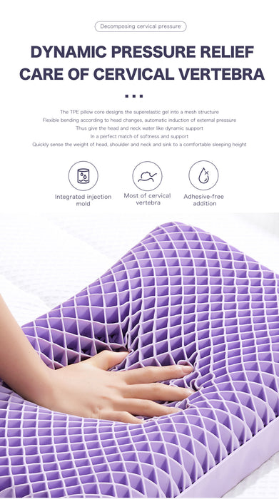 XIAO MI TPE Honeycomb Breathable Pressure Relief Pillow Pro (antibacterial inner and outer double pillowcase) freeshipping - JOSEPH&CASEY