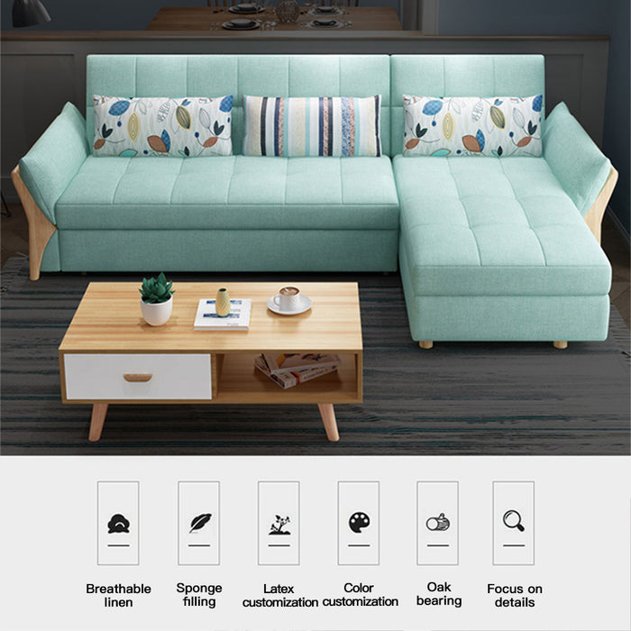 【Furniture】Nordic Modern Style Functional Storage Sofa Bed