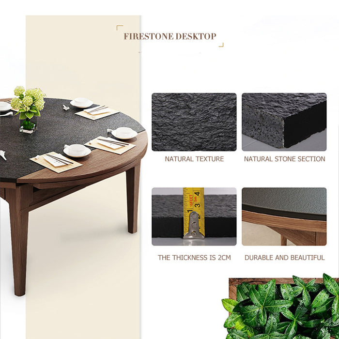 【Furniture】Burning Stone Dinning Table Set