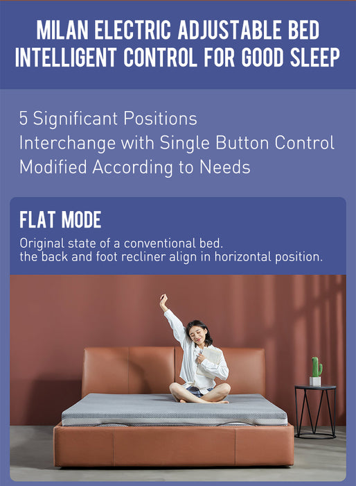 XIAOMI 8H MILAN SMART ELECTRIC ADJUSTABLE BED with Xiaomi 8H Memory Foam Mattress freeshipping - JOSEPH&CASEY