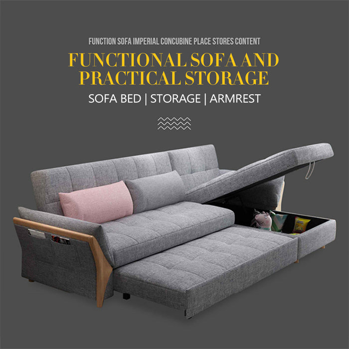 【Furniture】Nordic Modern Style Functional Storage Sofa Bed