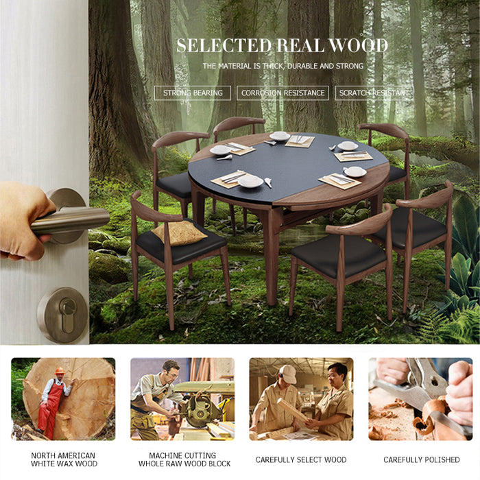 【Furniture】Burning Stone Dinning Table Set