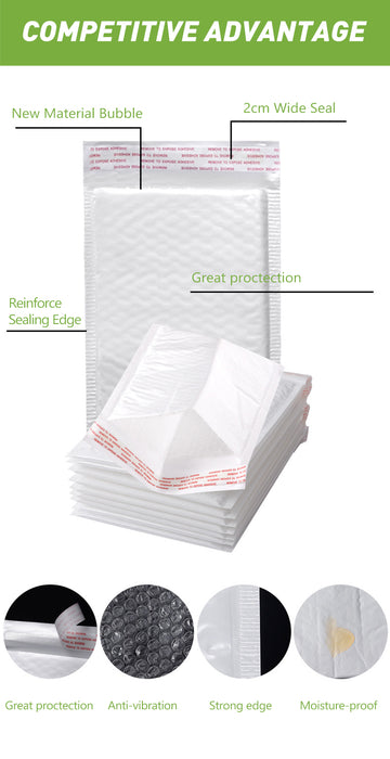 White Bubble Envelope / Polymailer freeshipping - JOSEPH&CASEY